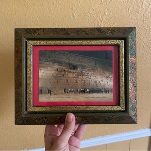 Jerusalem Wailing Wall vintage postcard in beautiful frame
